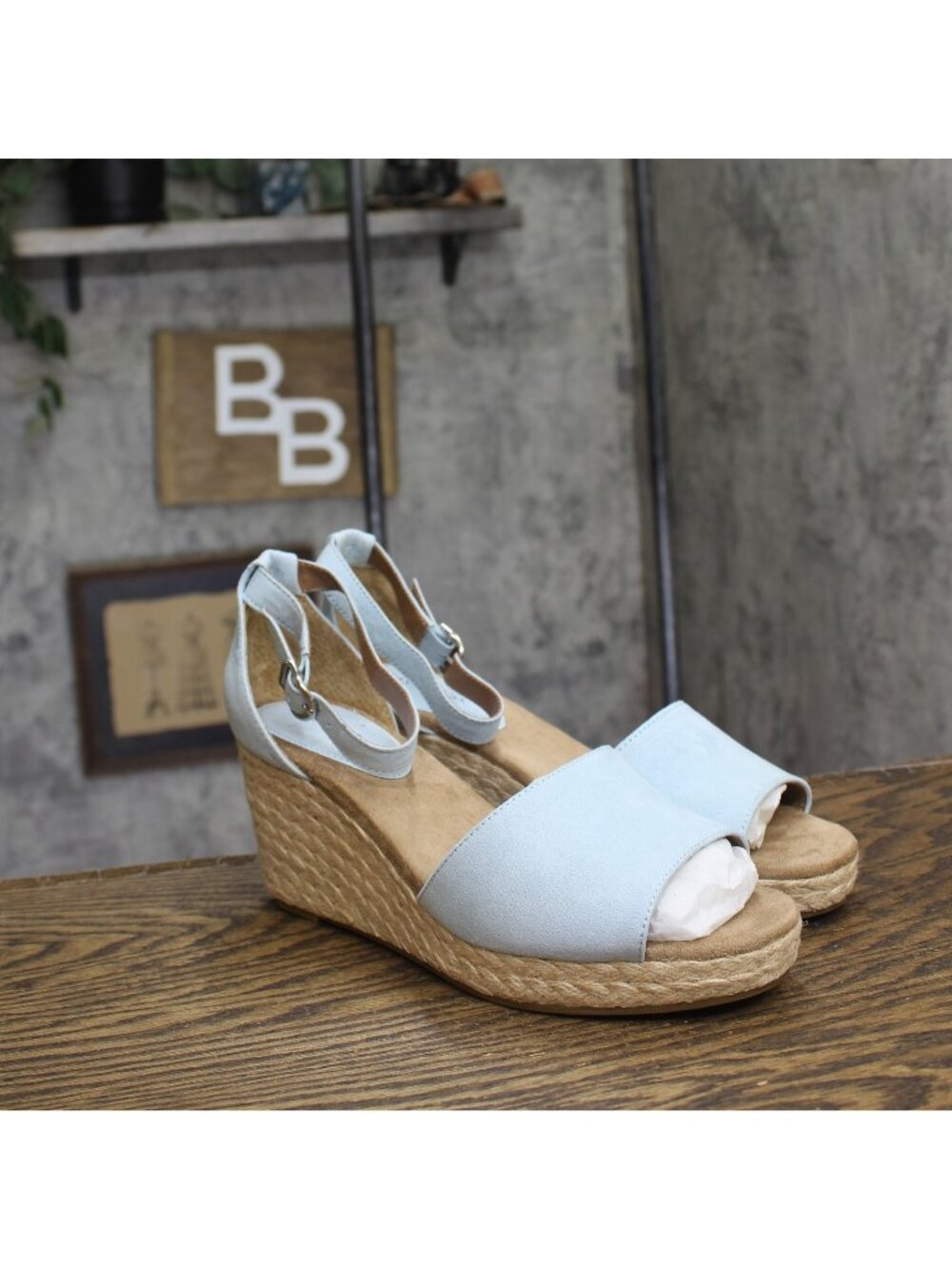 Style & Co Espadrille Wedge Sandals with Ankle Strap 10004896400 Dream Blue 9W